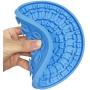 Ximoon 2 Sets Dog Lick Pad, Slow Dispensing Treater Mat with 37 Strong Suctions to Wall, Dog Bath Distraction Device, Peanut Butter Lick Mat for Pet Bathing Grooming and Training (Red + Blue)