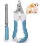 Pet Nail Clippers Dog Paw Scissors Cat Claw Trimmers with Safety Guard to Avoid Over Cutting, Free Nail File, Professional Grooming Tool for Large and Small Animals,Blue