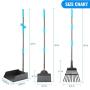 PUPTECK Dog Pooper Scooper 3 Pack, Detachable Long Handle Metal Rake, Tray and Spade Set,Easy to Use Pet Backyard Waste Removal Pooper Scooper for Large Dogs Pets
