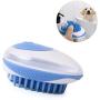 2 in 1 Pet Silicone Bath Brush Shampoo Dispenser for Pet Grooming Deshedding Soft Silicone Bristles Perfect for Washing, Shampooing, Massaging Long, Short Hair and Remove Loose Fur for cat Dog