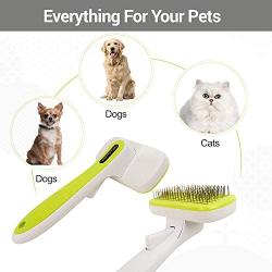 sag Self Cleaning Slicker Brush – Gently Removes Loose Undercoat, Mats and Tangled Hair – Your Dog or Cat Will Love Being Brushed with The Grooming Brush