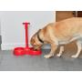 ARAD No More Bending Dual Pet Bowl – Perfect Food Station for Those with Limited Mobility - No More Bending or Kneeling When it’s Time to Feed Your Beloved Furry Best Friend (Red) by