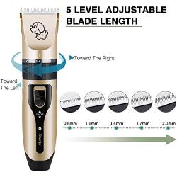 Supoggy Professional Dog Clippers, Rechargeable Cordless Dog Grooming kit, Low Noise Pet Hair Clipper Trimmer Shaver with Comb Guides Scissors Nail Kits for Dogs Cats