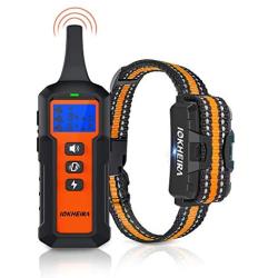 IOKHEIRA Dog Shock Collar with Remote for Large Dogs Waterproof Training Collar Rechargeable Receiver with Shock Vibration Beep Modes, 1800 Ft Remote Range Collars for Medium Large Dog