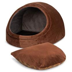 Hepeeng Cat Bed with Pillow for Indoor Cat/Pet Cave Bed for Small Dog/Puppy/Kitty Anti-Slip and Water-Resistant Bottom