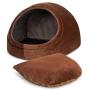 Hepeeng Cat Bed with Pillow for Indoor Cat/Pet Cave Bed for Small Dog/Puppy/Kitty Anti-Slip and Water-Resistant Bottom