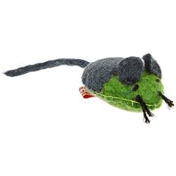One Pet Planet Wooly Fun Stitched Mouse Toy
