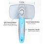 GEEPET Self Cleaning Slicker Brush for Dogs and Cats - Easy to Clean Pet Grooming Brush Removes Mats, Tangles, and Loose Hair with Minimal Effort and Comfort - Suitable for Long or Short Hair