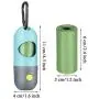 Blulu 3 Set Dog Poop Waste Bag Holder Dispenser with LED Flashlight and 3 Rolls Leak-Proof Dog Poop Waste Bags (Green)