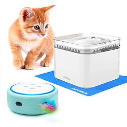 PETBIA Interactive Cat Toy Plus Cat Water Fountain, 84oz/2.5L Automatic Pet Water Fountain