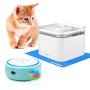 PETBIA Interactive Cat Toy Plus Cat Water Fountain, 84oz/2.5L Automatic Pet Water Fountain