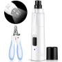 lzndeal Dog Nail Grinder with LED Light - Ultra Quiet Dog Nail Trimmer with 2 Speed Modes, Comes with a Pet Nail Clipper, Dog Nail Grinder for Small, Large Dogs and Cats.