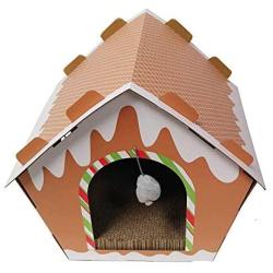 Midlee Gingerbread Christmas Cat Scratcher House