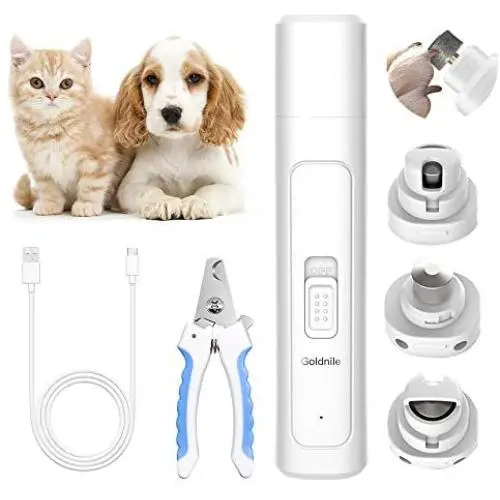 Goldnile Dog Nail Grinder,Upgraded Rechargeable Electric Pet Nail File for Paws Grooming Trimming Shaping,2 High Rotation Speed Quiet Nail Trimmer Clippers for Large Medium Small Pet Dogs & Cats Goldnile Dog Nail Grinder,Upgraded Rechargeable Electric Pet Nail File for Paws Grooming Trimming Shaping,2 High Rotation Speed Quiet Nail Trimmer Clippers for Large Medium Small Pet Dogs & Cats