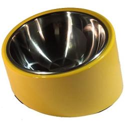 Akiakdog Slope Pet Bowl/Prefect Bowl for Feeding Dogs and Cats/Yellow (Medium)