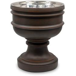 Pet Junkie Summit Elevated Dog Bowl for Food or Water, Stainless Steel Washable Inner Bowl, Brown