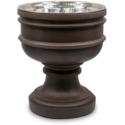 Pet Junkie Summit Elevated Dog Bowl for Food or Water, Stainless Steel Washable Inner Bowl, Brown