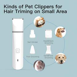 Rolife Pet Nail Grinder and Claw Clippers 4 in 1 Professional Electric Rechargeable Low Noise Nail Trimmer Painless Paws Hair Grooming & Smoothing for Small Medium Dogs Cats