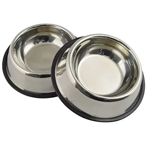 Mlife Stainless Steel Dog Bowl with Rubber Base for Small/Medium/Large Dogs, Pets Feeder Bowl and Water Bowl Perfect Choice (Set of 2) Mlife Stainless Steel Dog Bowl with Rubber Base for Small/Medium/Large Dogs, Pets Feeder Bowl and Water Bowl Perfect Choice (Set of 2)