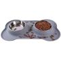 Hubulk Pet Dog Bowls 2 Stainless Steel Dog Bowl with No Spill Non-Skid Silicone Mat + Pet Food Scoop Water and Food Feeder Bowls for Feeding Small Medium Large Dogs Cats Puppies