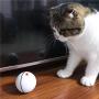 Cat Toy Ball USB Rechargeable 360 Degree Smart Self Rolling Interactive Pet Toy Built-in Spinning LED Light for Cat Chase Play,White
