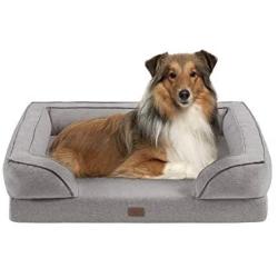 MARTHA STEWART Orthopedic Dog Lounge Sofa, Removable Cover All Around Protection Four Sided Bolster Comfie Pet Beds