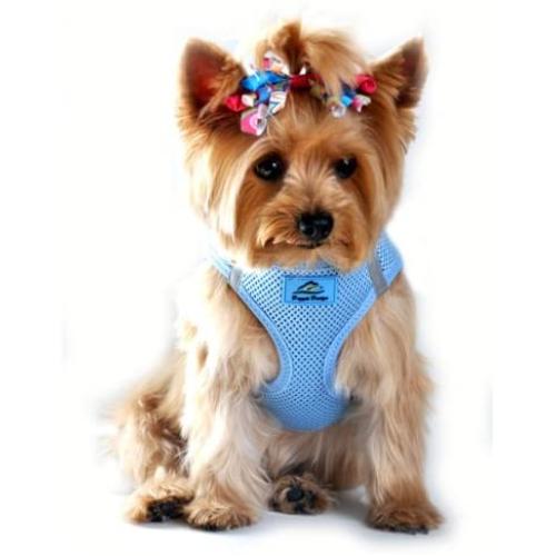 DOGGIE DESIGN Choke Free Reflective Step in Ultra Harness Light Blue American River
