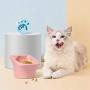 Gbziyjk Raised Cat Food Bowl, Elevated Tilted Pet Feeding Non-Slip Kitten Feeder for Water,Bowl Water with No-Spill,Adjustable Stress Free Pink Dish, 90Ml