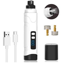 Dog Nail Grinder 2020 Upgraded, Pawcute Dog Nail Clippers with LED Light, 3-Speed Pet Nail Trimmer Electric Nail File for Large Small Medium Dogs & Cats