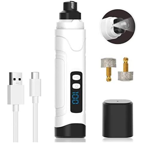 Dog Nail Grinder 2020 Upgraded, Pawcute Dog Nail Clippers with LED Light, 3-Speed Pet Nail Trimmer Electric Nail File for Large Small Medium Dogs & Cats