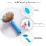 PETPOPO 2 Colors Pet Grooming Brush,One Button to Self Cleaning,Round Head Steel Needle with Strong Flexibility,Fits The Hair And Promotes Blood Circulation,Sicker Brush,for Dog and Cat and Small Pets