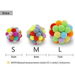 LUNM 5/6/7cm Pet Cat Plush Ball Toy Kitten Colorful Funny Interactive Chewing Toy for Pet Supplies Bouncy Balls(6cm)