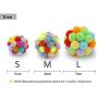 LUNM 5/6/7cm Pet Cat Plush Ball Toy Kitten Colorful Funny Interactive Chewing Toy for Pet Supplies Bouncy Balls(6cm)