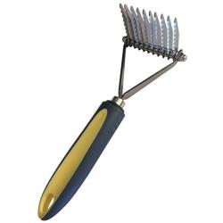 Pixikko 10-Blade De-Matting Tool Comb/Rake for Medium/Long Hair Dogs & Cats