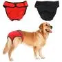 NACOCO 2 Pack Female Dog Diapers for Small Medium and Large Dogs, Adjustable and Leakproof Doggie Sanitary Panties, The Harassment of Pants and Safety Pants, Black&Red (XL)