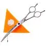 Pet Grooming Scissors,7'' Professional Dog Cat Grooming Shears with Round Tip Stainless Steel Strong and Sharp Blade Heavy Duty Thinning Curved Cutting Straight Tool Set (Curved Down Scissors)