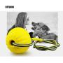 BTFLKNS 2Pcs Diameter 3.54inch Large Dog Rope Ball, Foam Ball on a Rope Dog Toy can Floats in Water, for Small and Large Dogs Interactive, Tugging Ball Toys(Yellow)