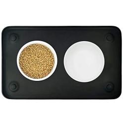 Ptlom Pet Placemat for Dog and Cat, Mat for Prevent Food and Water Overflow, Suitable for Small, Medium and Large Pet, Silicone