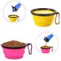 Homesun Collapsible Dog Bowl, 2 Pack Collapsible Dog Water Bowls for Cats Dogs, Portable Pet Feeding Watering Dish for Walking Parking Traveling with Free Carabiner