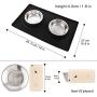 Guardians Dog Bowls with Silicone Mat, Dog Food Mat with Removable Stainless Steel Bowl (13.5oz Each), No Spill Non-Skid Mat Food Water Bowl for Pet Puppy Small Animals