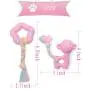 Ctsyuqoo Puppy Teething Cleaning Rope Toys Set Pink Cute Squeaky Dog Toy for Aggressive Chewers Washable Cotton and Rubber Rope Dog Toy (4pcs) Ctsyuqoo Puppy Teething Cleaning Rope Toys Set Pink Cute Squeaky Dog Toy for Aggressive Chewers Washable Cotton and Rubber Rope Dog Toy (4pcs)