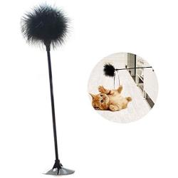 Interactive Cat Toys, Cats Feather Wand with Suction Cup Mini Bell, Strong Durable Not Easy Deform, for Pet Sports Work Out