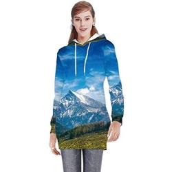 Wind Turbine Power Alternative Energy Sustainable Natural Resource Blue Sky Turbine,Womens Sweatshirt Casual Long Sleeve Pul