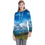 Wind Turbine Power Alternative Energy Sustainable Natural Resource Blue Sky Turbine,Womens Sweatshirt Casual Long Sleeve Pul