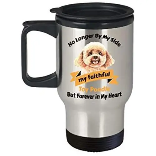 Toy Poodle Dog Memorial Travel Mug Gift Pet Loss Bereavement No Longer By My Side Dog Remembrance Memory Cup Toy Poodle Dog Memorial Travel Mug Gift Pet Loss Bereavement No Longer By My Side Dog Remembrance Memory Cup