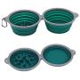 AOII Collapsible Dog Bowl, 2 Pack Collapsible Dog Water Bowls for Cats Dogs, Portable pet Feeding Watering Tray for Outdoor Camping 1000mL/33oz