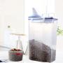Jzenzero Pet Food Storage Container Airtight Dog Cats Foods Container with Measuring Cup Clear 2.5L