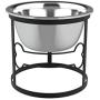 Stainless Steel Elevated Pet Bowl with Stand for Dogs and Cats-Raised Feeder for Food/Water With Removeable Dishwasher Safe Dish- 40 Oz By PETMAKER