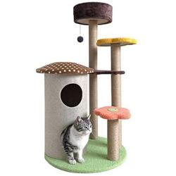 Cat Tree Tower, Cat Condo, Kitten Activity Center, Pet Play House, Sisal Scratching Post, Multi-Level Jump Platform, Tall Perches