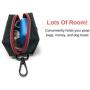 Pawfessor Dions Dog Poop Bag Holder Leash Attachment, Includes 1 Roll of Poop Bags, Waste Bag Dispenser, Lightweight Fabric, Walking, Running or Hiking Accessory